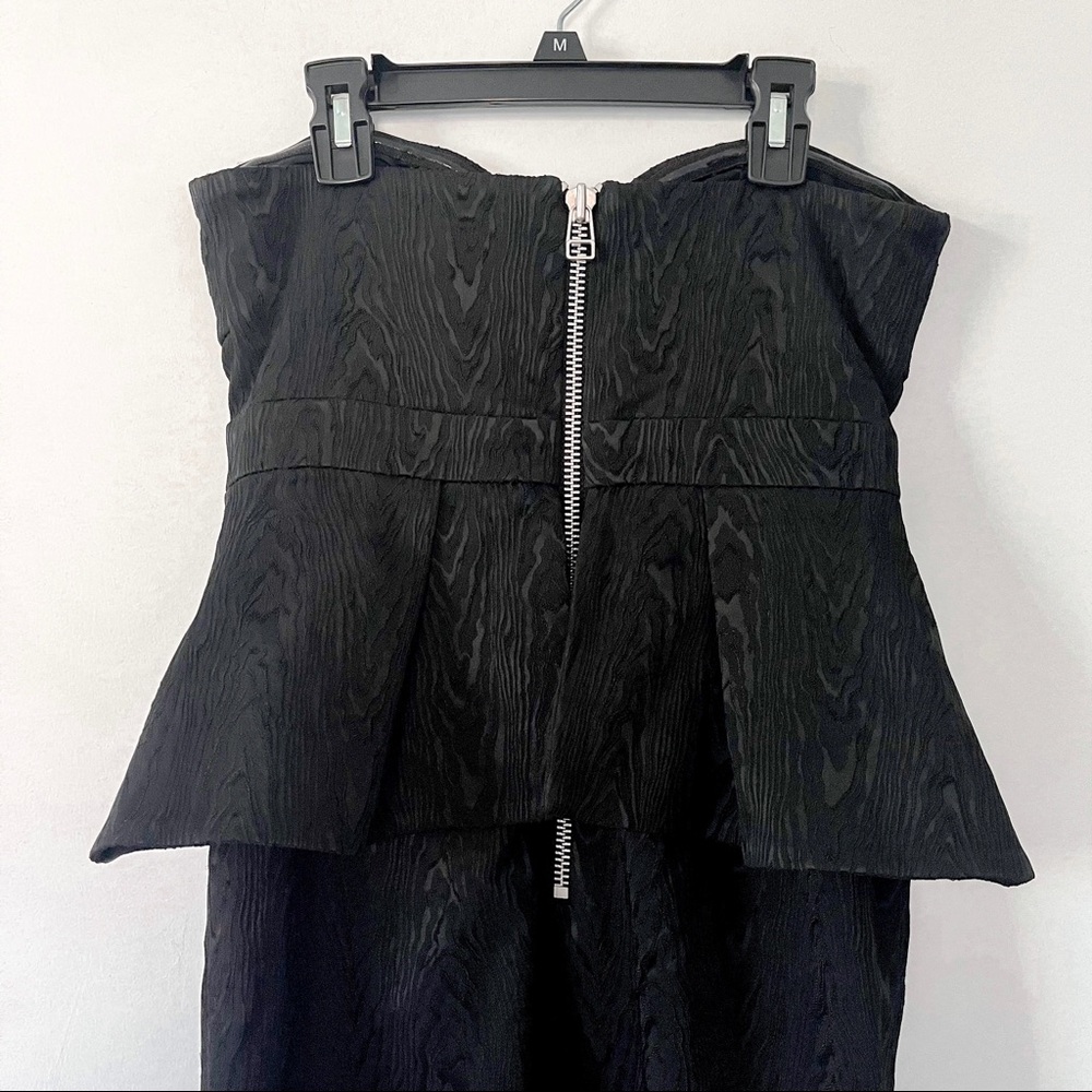 NWT Veronica Beard Allyson Black Strapless Jacquard Peplum Midi Dress Size 2 - Picture 10 of 13